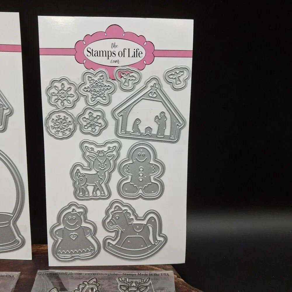 The Stamps of Life Snow Globe Stamp & Die Bundle Retired Stephanie Barnard